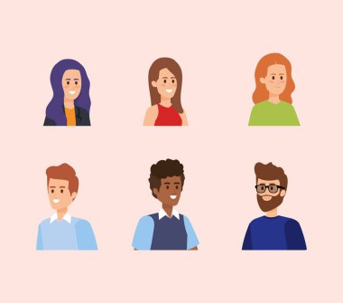 saç modeli ile sevimli kadın ve erkekler ayarlamak