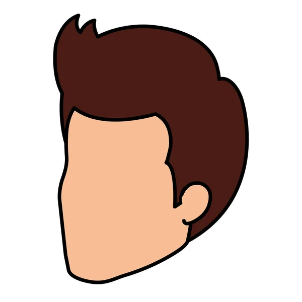 Joven cabeza avatar carácter — Vector de stock