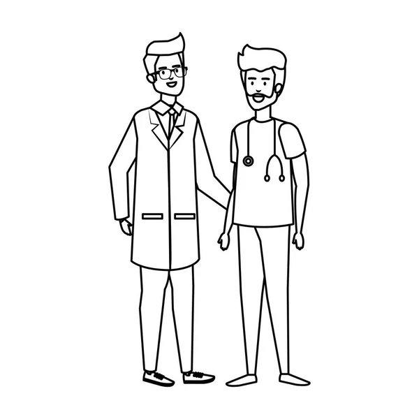 Professionnels médecins et chirurgiens personnages — Image vectorielle