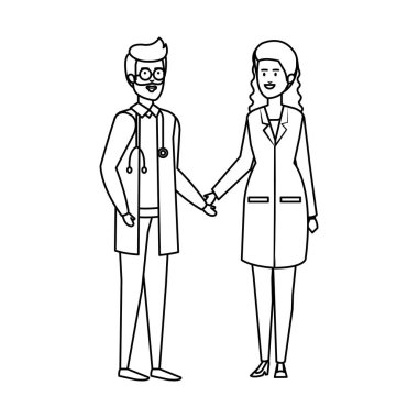 profesyoneller Doktorlar birkaç karakter avatarları