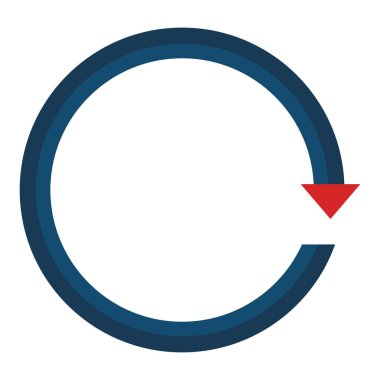 ok etrafında yeniden simgesi