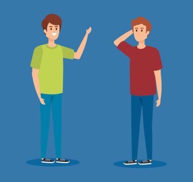 moda saç ve rahat giysiler ile çekici çocuklar