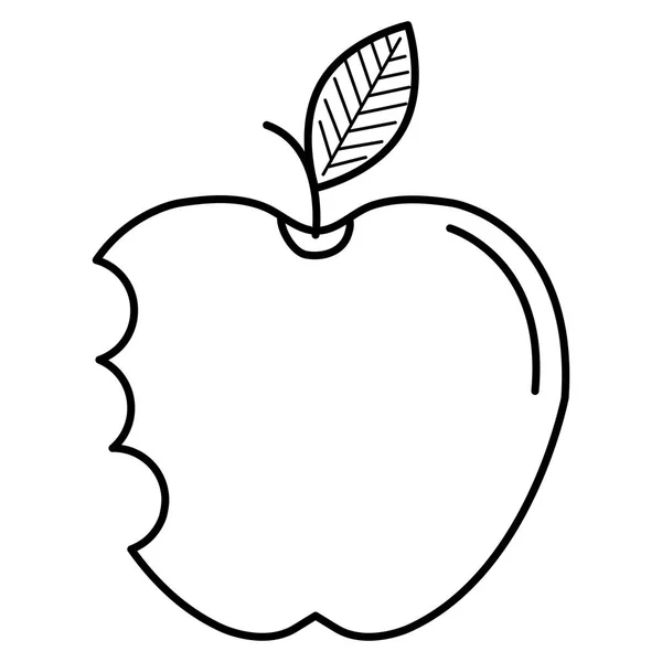 Jabłko z ikoną zgryz — Wektor stockowy
