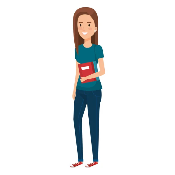 Donna studente avatar personaggio — Vettoriale Stock
