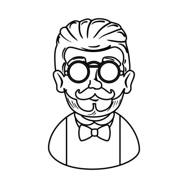 adam hipster bıyık ve gözlük