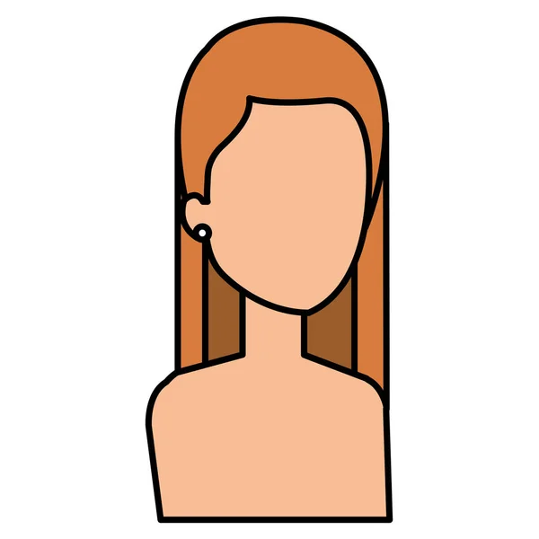 Hermosa y joven mujer sin camisa carácter — Vector de stock