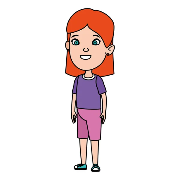 Hermoso personaje niña — Vector de stock