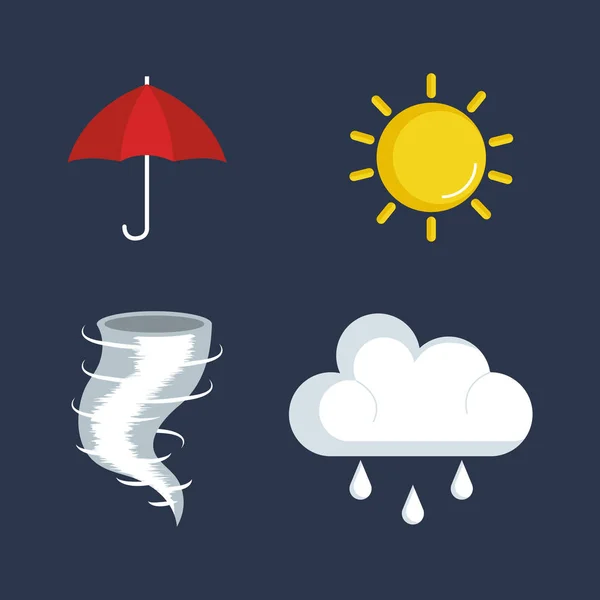 Set of weather status icons — Stock Vector