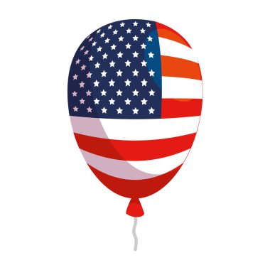 ABD bayrağı ile balon helyum
