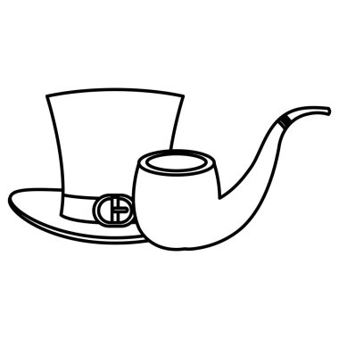 İrlandalı Elf şapka ve boru ahşap Aziz Patrick