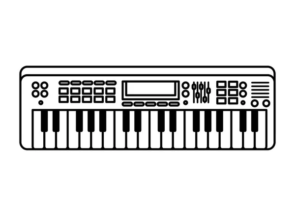 Teclado de piano icono aislado — Vector de stock