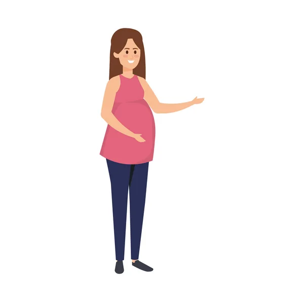 Jeune femme de grossesse icône — Image vectorielle