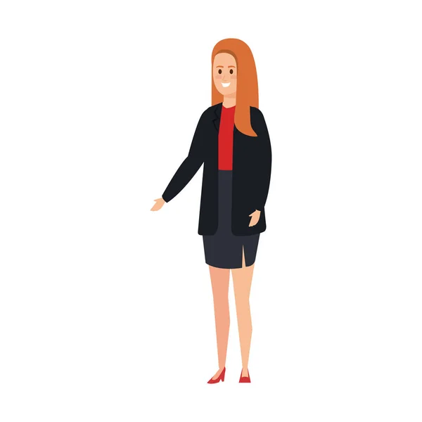 Hermoso personaje de mujer joven — Vector de stock