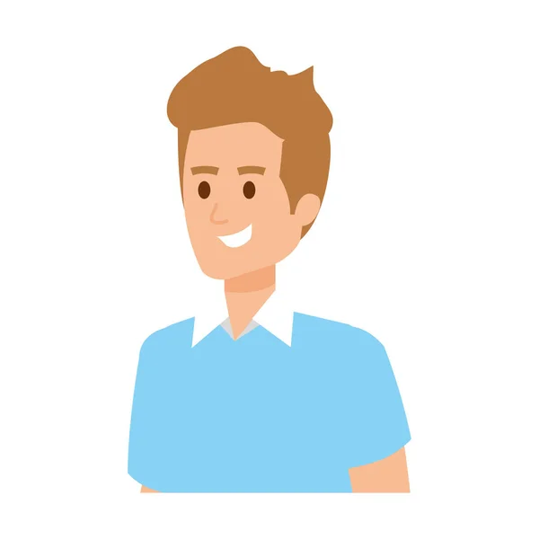 Joven hombre avatar carácter — Vector de stock