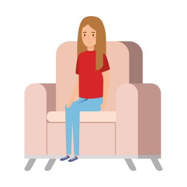 kanepe karakter oturan küçük kız