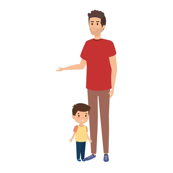 Junger Vater mit Sohn-Charakteren — Stockvektor