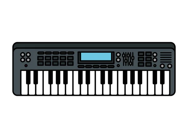 Teclado de piano icono aislado — Vector de stock