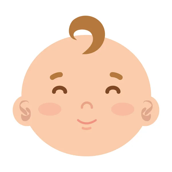 Little male baby head character — Stock Vector