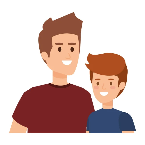 Young father with son characters — Stock Vector