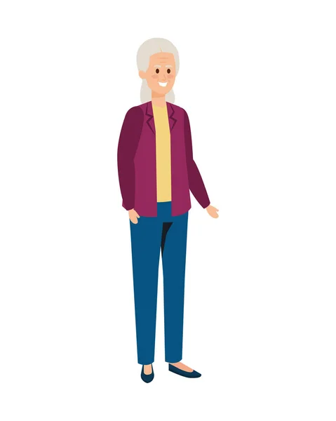 Mignon grand-mère avatar personnage — Image vectorielle