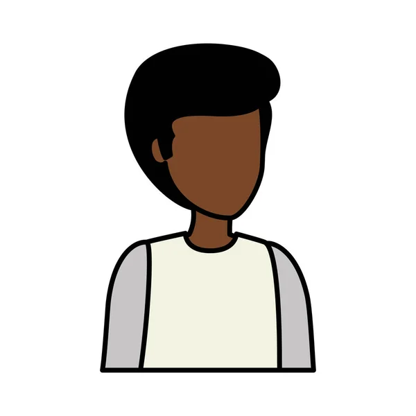 Молодой черный человек аватар персонаж — стоковый вектор