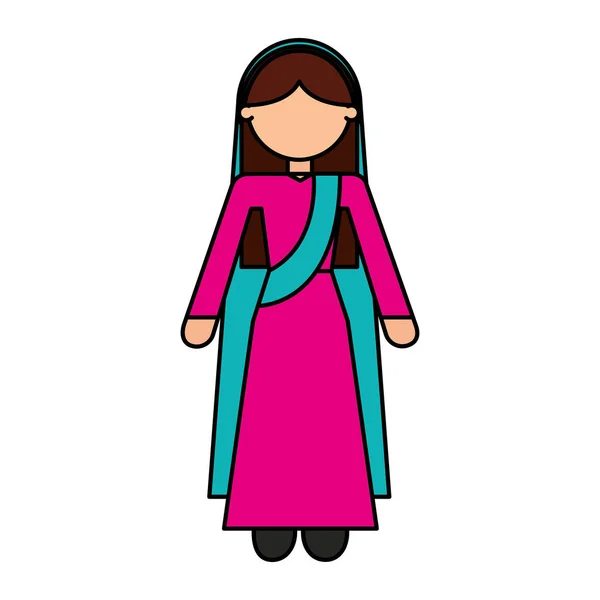 Femme indienne avatar personnage — Image vectorielle