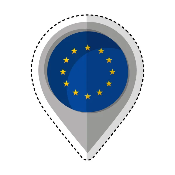 Posizione pin eu icona bandiera — Vettoriale Stock
