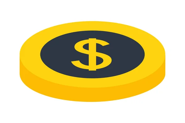 Dollár érme pénz valuta ikon — Stock Vector