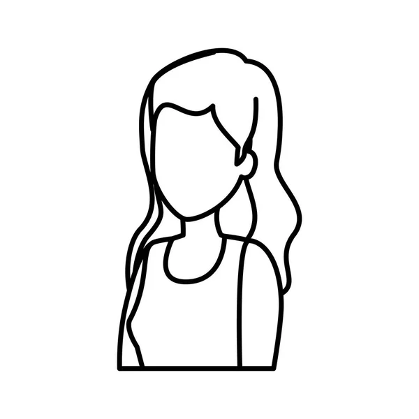 Hermoso personaje de mujer joven — Vector de stock