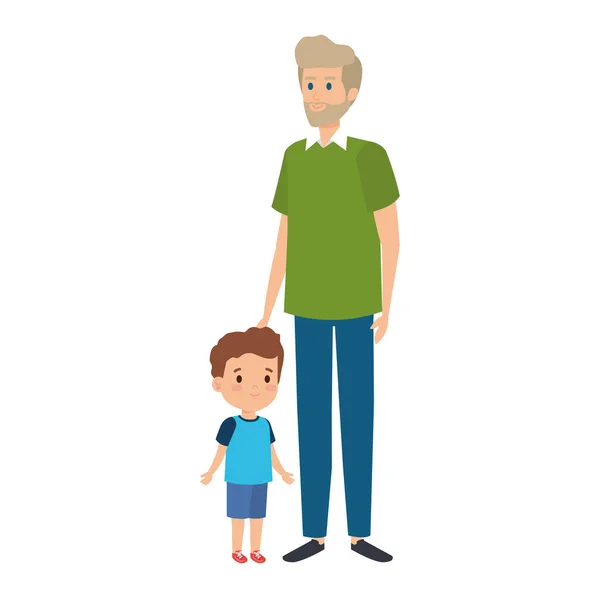 Lindo abuelo con nieto — Vector de stock