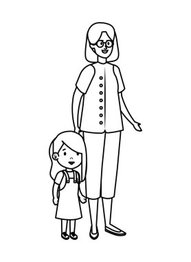 Küçük kızı olan genç bir anne.