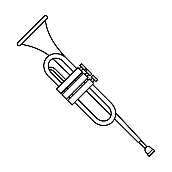 Trumpet instrument music icon — Stock Vector