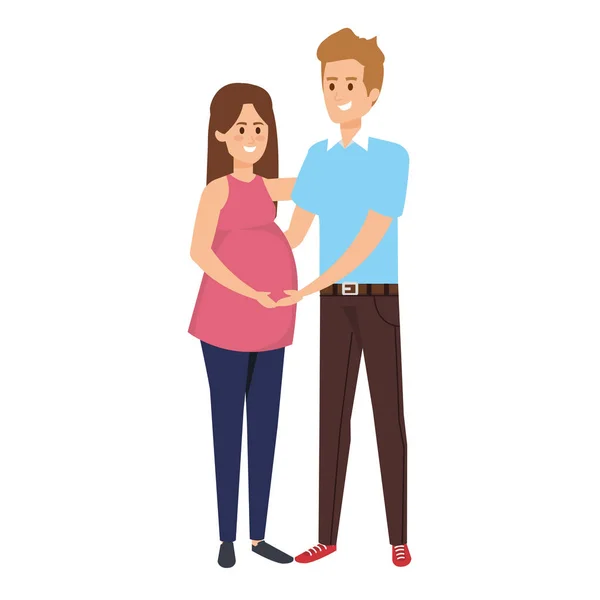 Νεαρή γυναίκα και άνδρας εγκυμοσύνης — Διανυσματικό Αρχείο