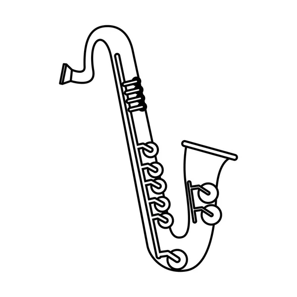 Saxophone music instrument icon — Stock Vector