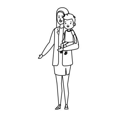 Küçük oğul karakterli Genç Anne