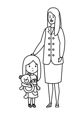 Küçük kızı olan genç bir anne.