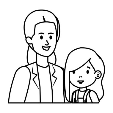 Küçük kızı olan genç bir anne.