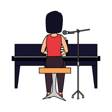 Piyano çalan kadın.