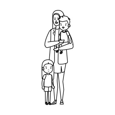 Baba ile oğlu ve kızı karakterler