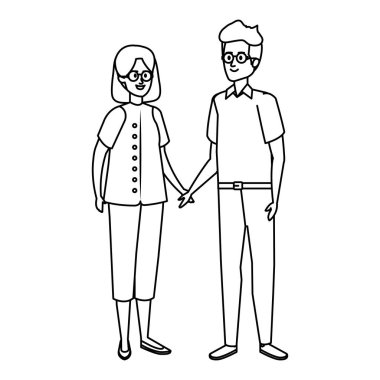 Genç çift avatarlar karakter