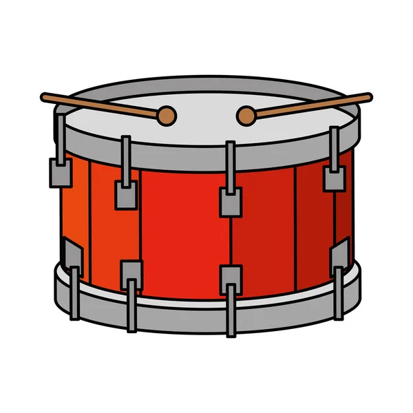Tambor instrumento musical icono — Vector de stock