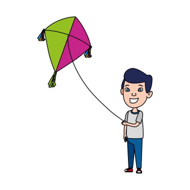 Küçük çocuk uçan uçurtma