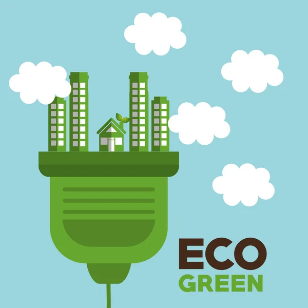 Eco zelené environmentální plakát — Stockový vektor