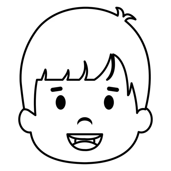 Boldog kisfiú fej karakter — Stock Vector