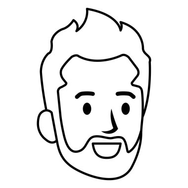 Genç adam kafa sakal avatar karakter ile