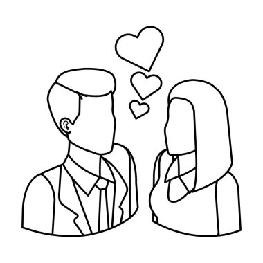 iş çift kalpler avatarlar karakter ile