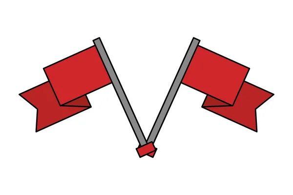 Korsade flagga framsteg framgång finish symbol — Stock vektor