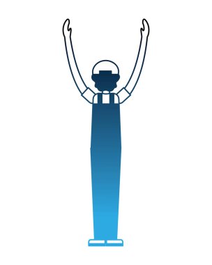 spor kapağı ve tulum ile çalışan çalışan karakteri