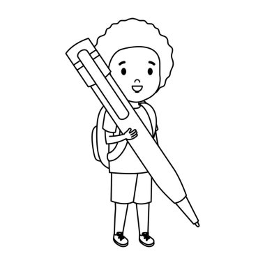 kalem ile küçük çocuk öğrenci