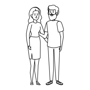 Genç çift avatarlar karakter